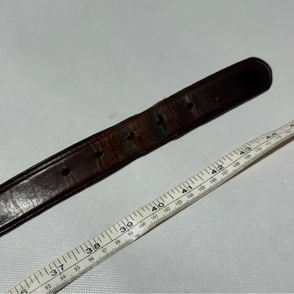 Vintage Brown Leather‎ Woven Belt Mens Size 40 Western Festival Boho Southwest